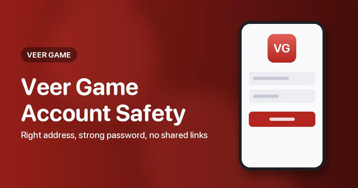 Banner titled Veer Game Account Safety with three short reminders